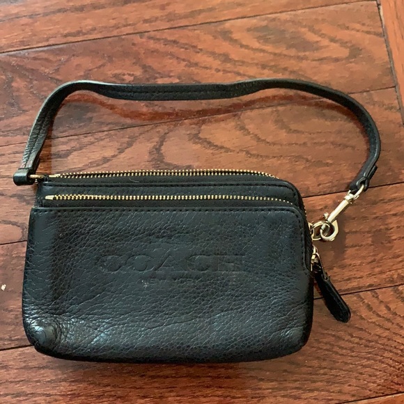 Coach Black leather wristlet - Picture 1 of 4